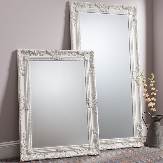 Harris Bevelled Leaner Floor Mirror In Cream