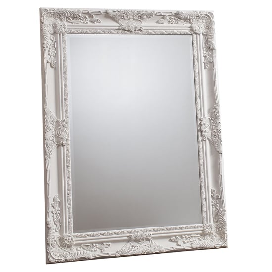 Product photograph of Harris Bevelled Rectangular Wall Mirror In Cream from Furniture in Fashion