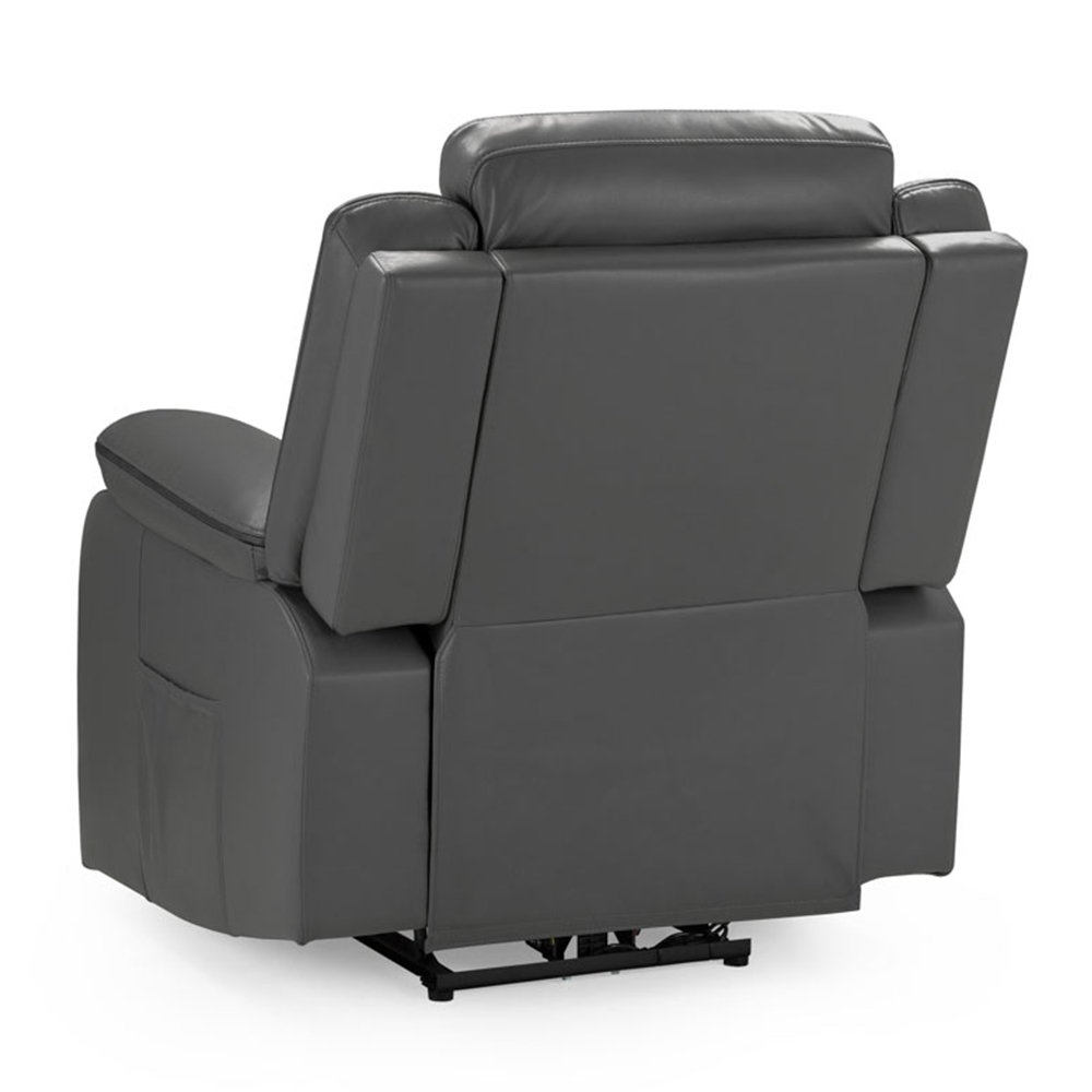 Harris Faux Leather Electric Recliner 1 Seater Sofa In Grey