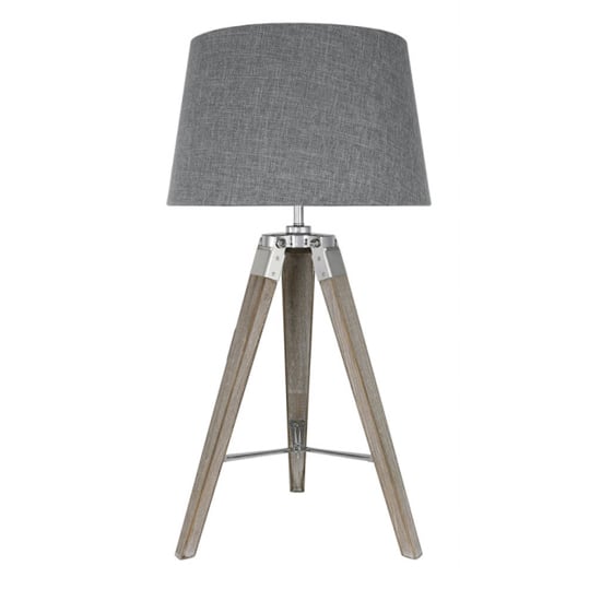 Photo of Harris natural grey shade table lamp with natural tripod