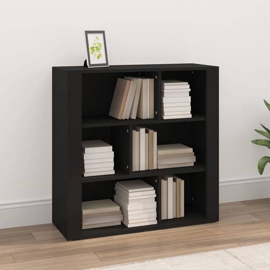 Product photograph of Harris Wooden Bookcase With 6 Shelves In Black from Furniture in Fashion
