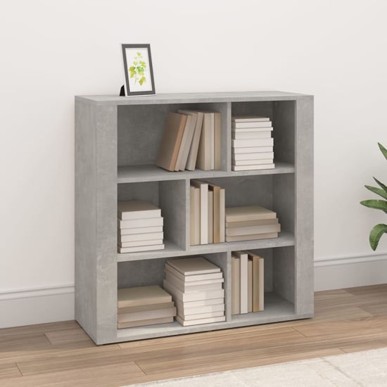Harris Wooden Bookcase With 6 Shelves In Concrete Effect