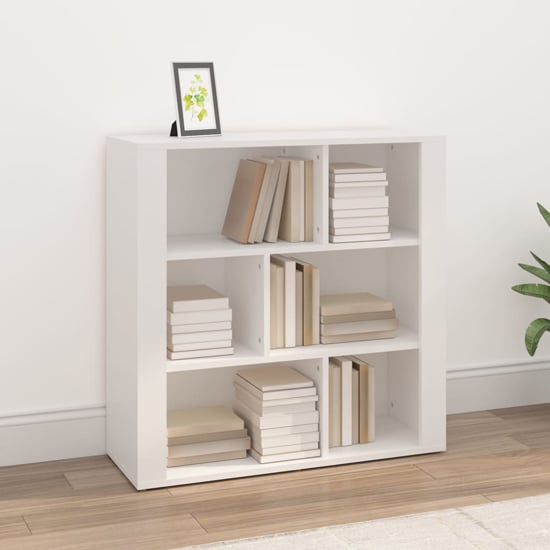 Product photograph of Harris Wooden Bookcase With 6 Shelves In White from Furniture in Fashion