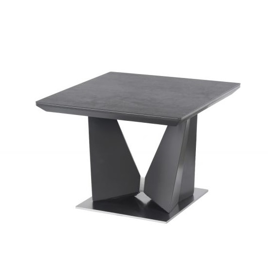 Photo of Ware modern side table square in grey ceramic