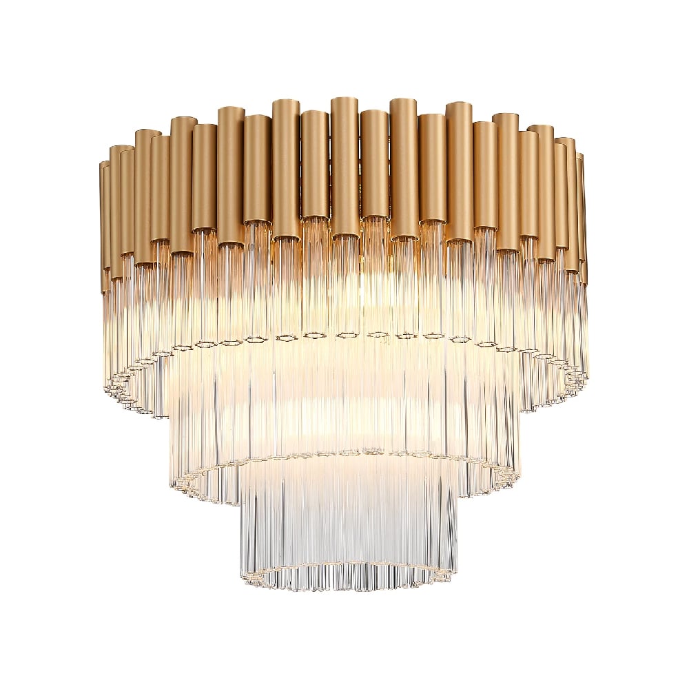 Read more about Harrogate hanging crystal shade flush light small in matt gold