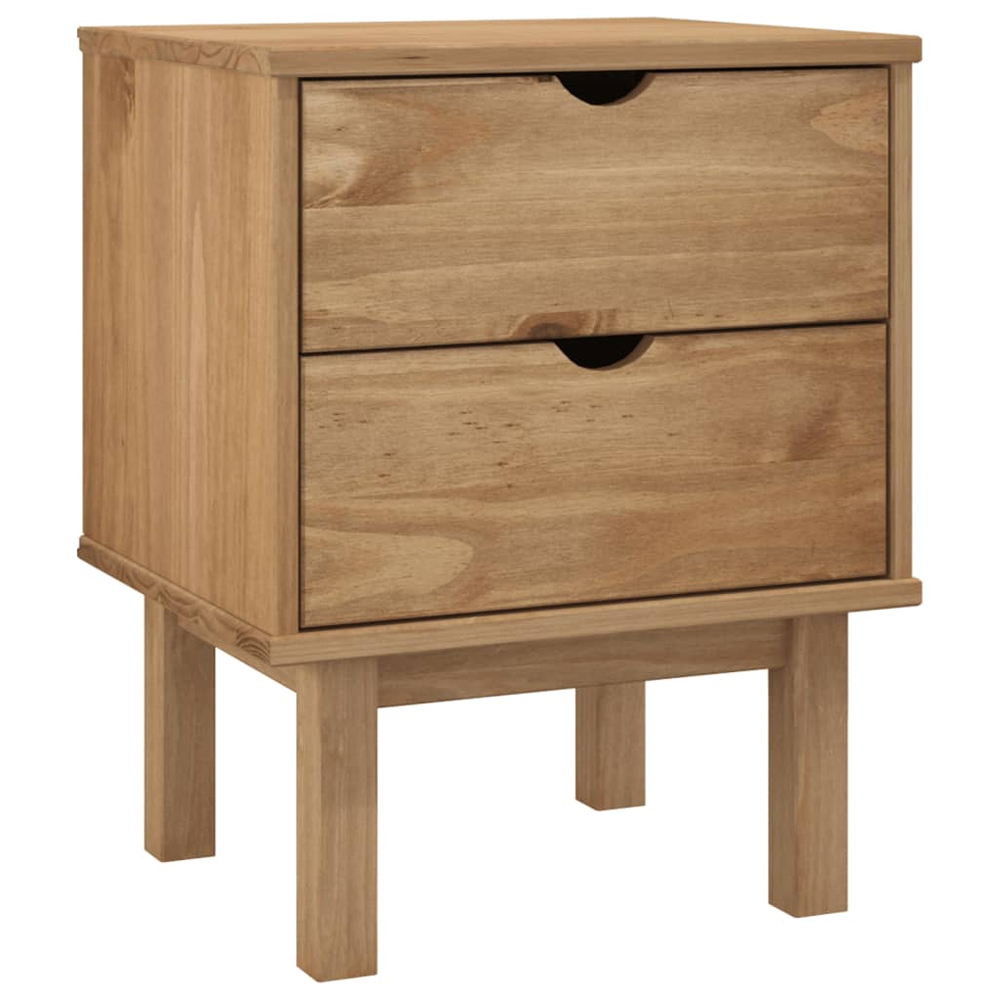 Harrow Wooden Bedside Cabinet With 2 Drawers In Brown
