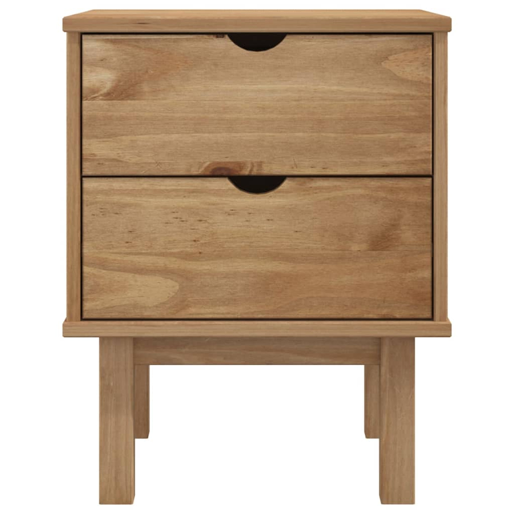 Harrow Wooden Bedside Cabinet With 2 Drawers In Brown