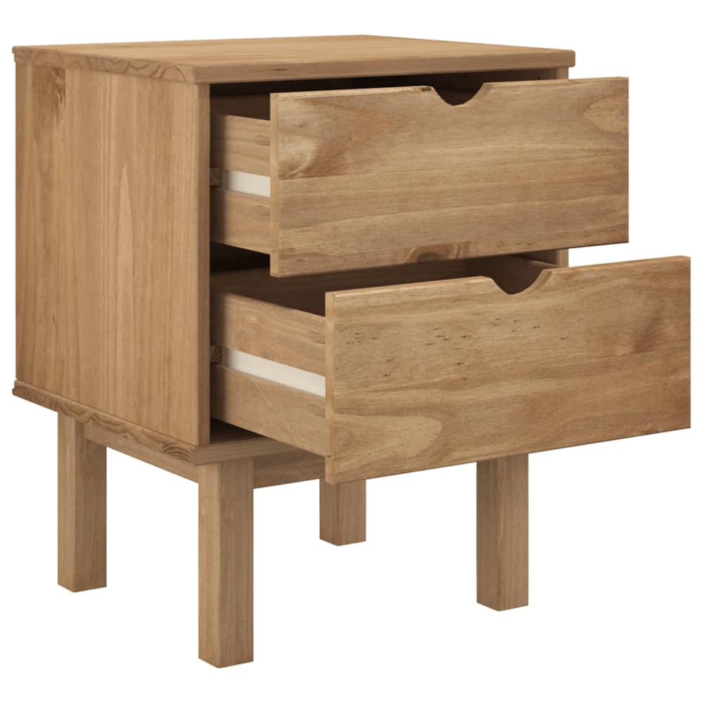 Harrow Wooden Bedside Cabinet With 2 Drawers In Brown