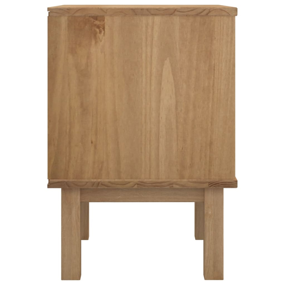 Harrow Wooden Bedside Cabinet With 2 Drawers In White Brown