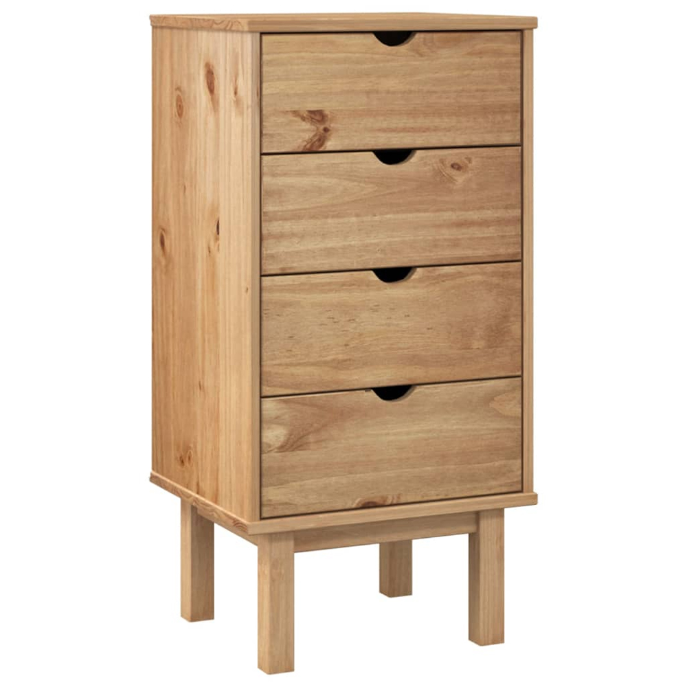Harrow Wooden Chest Of 4 Drawers Tall In Brown