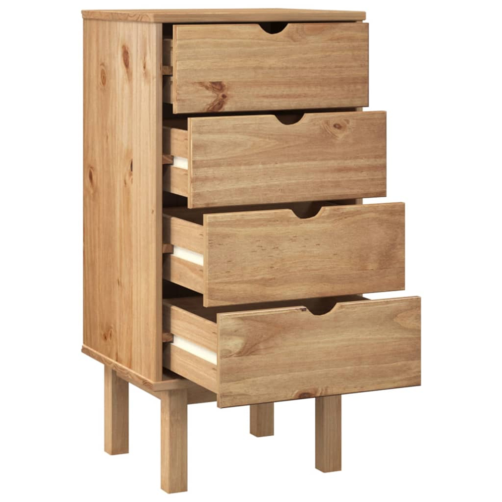 Harrow Wooden Chest Of 4 Drawers Tall In Brown