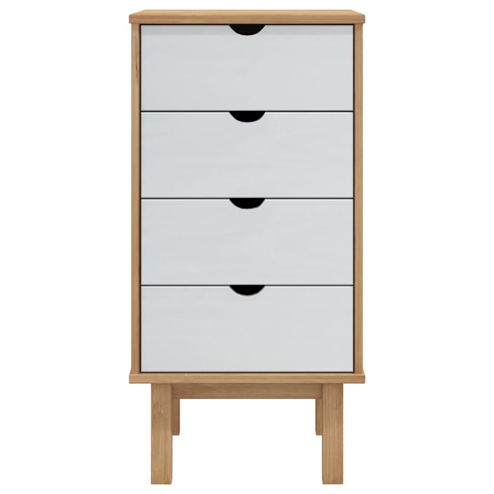 Harrow Wooden Chest Of 4 Drawers Tall In White Brown