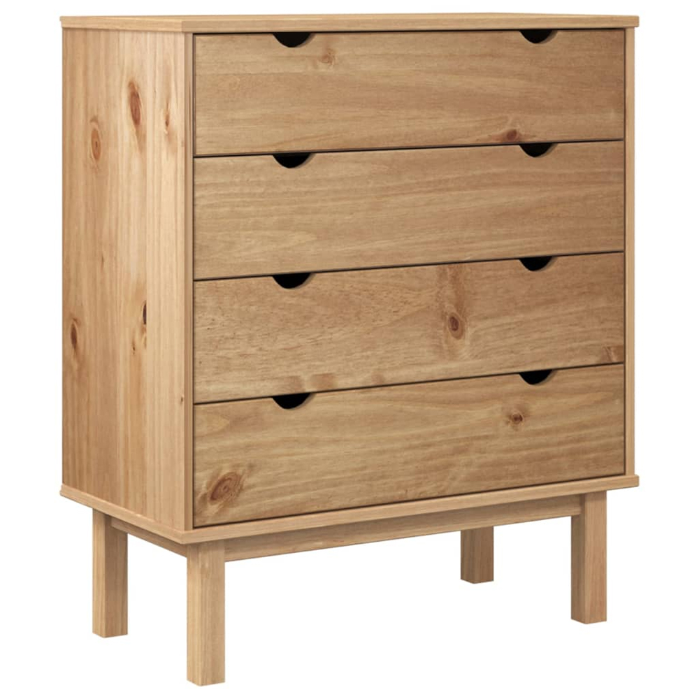 Harrow Wooden Chest Of 4 Drawers Wide In Brown