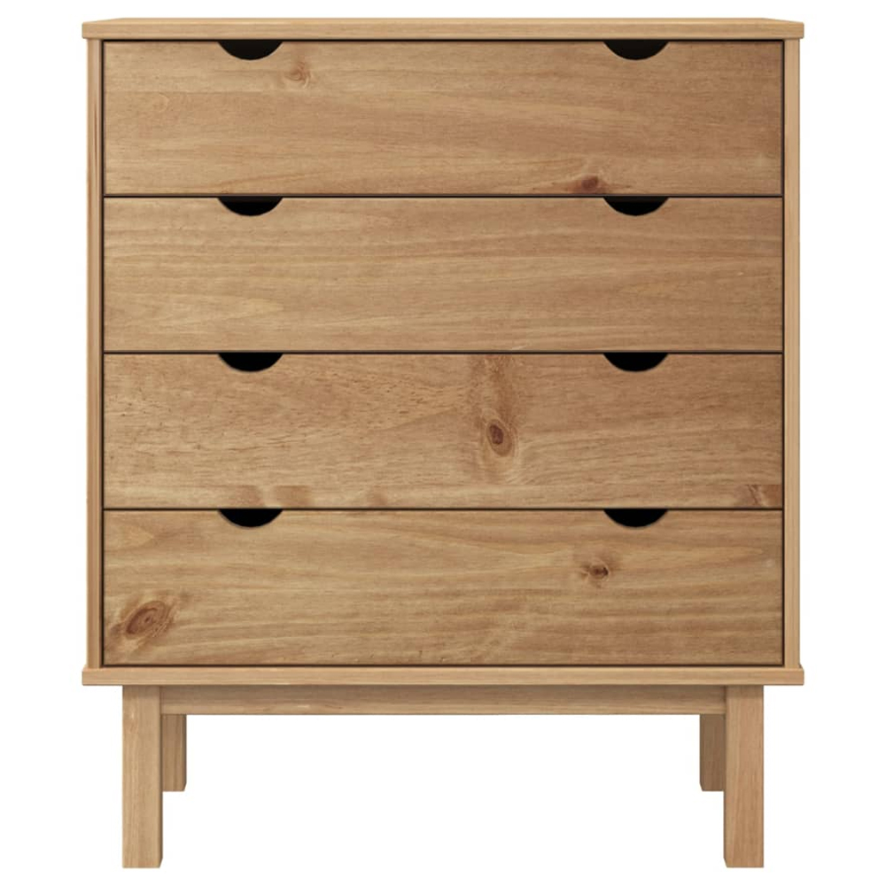 Harrow Wooden Chest Of 4 Drawers Wide In Brown