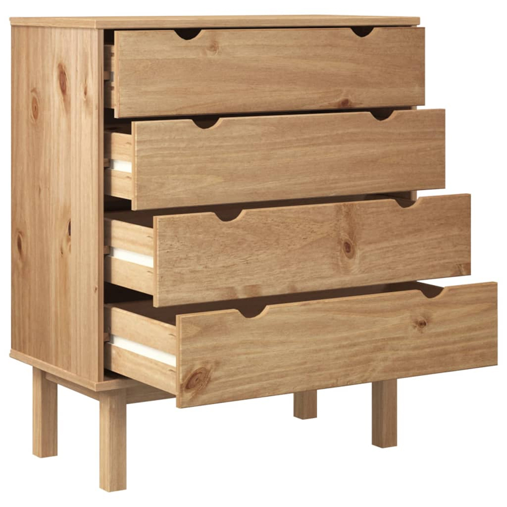 Harrow Wooden Chest Of 4 Drawers Wide In Brown