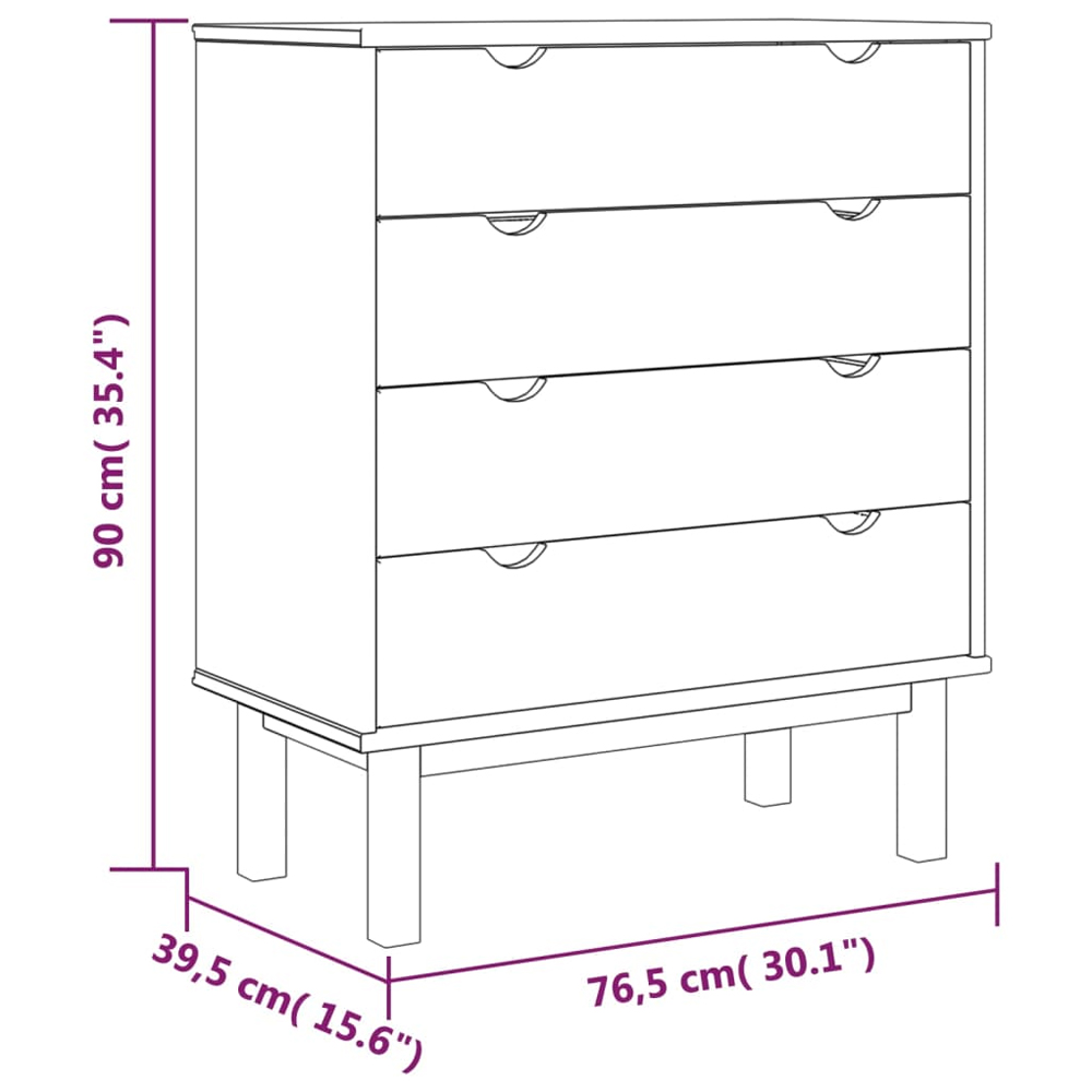 Harrow Wooden Chest Of 4 Drawers Wide In Brown