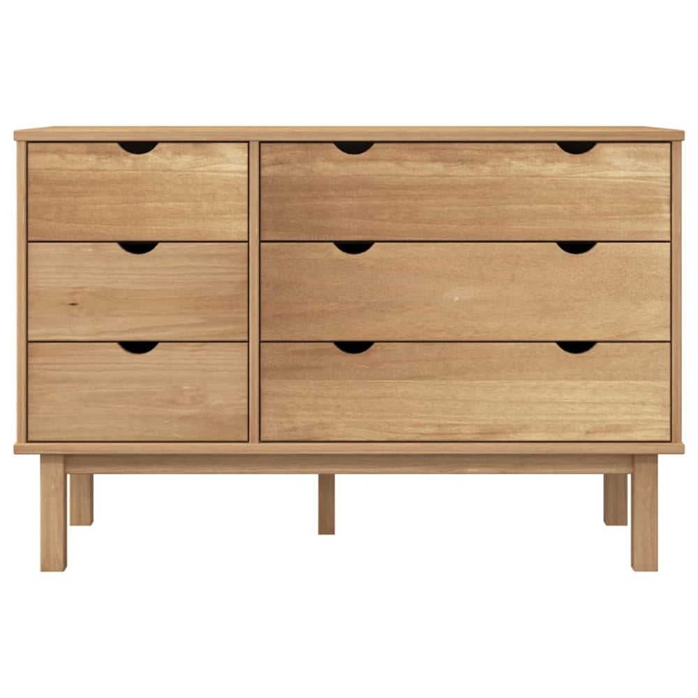 Harrow Wooden Chest Of 6 Drawers In Brown