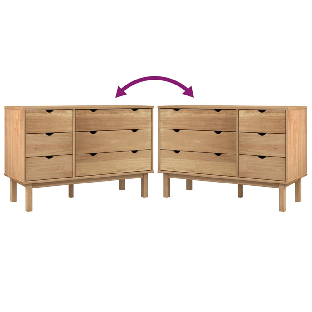 Harrow Wooden Chest Of 6 Drawers In Brown