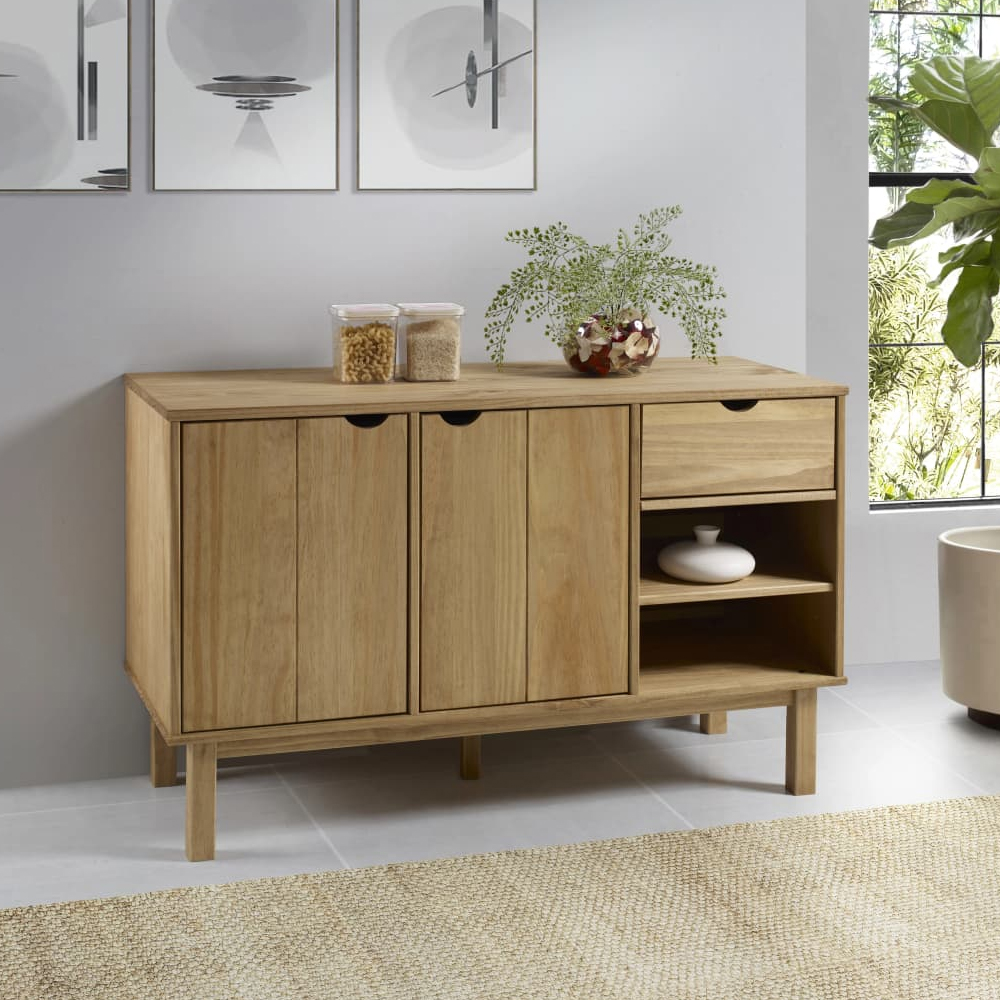 Read more about Harrow wooden sideboard with 2 doors 1 drawer in brown