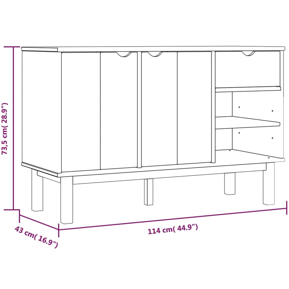 Harrow Wooden Sideboard With 2 Doors 1 Drawer In Brown