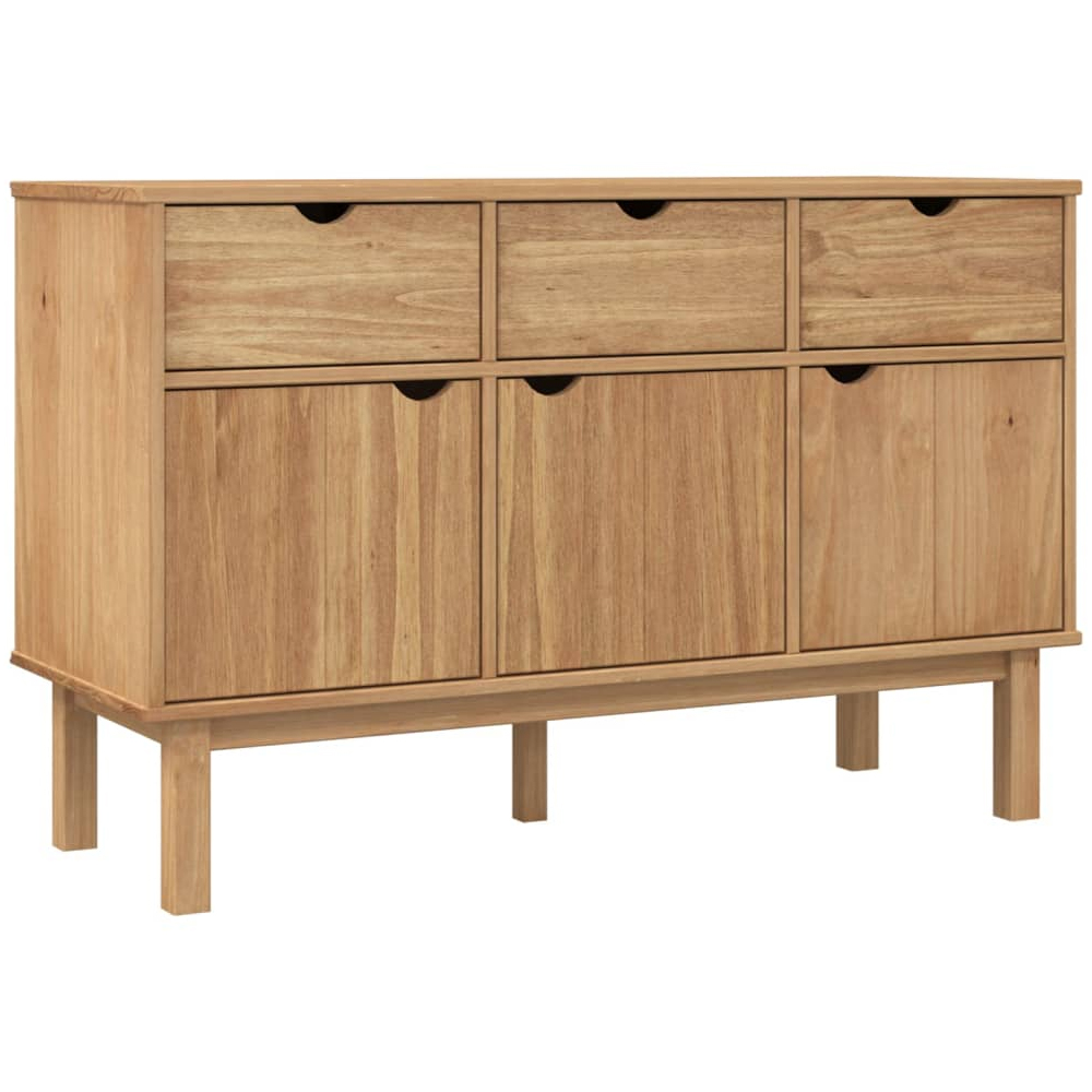Harrow Wooden Sideboard With 3 Doors 3 Drawers In Brown