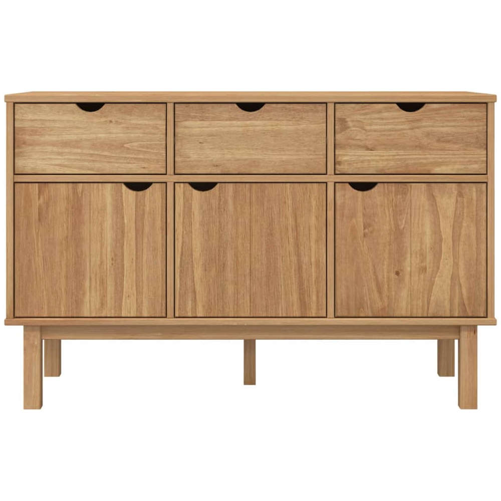Harrow Wooden Sideboard With 3 Doors 3 Drawers In Brown
