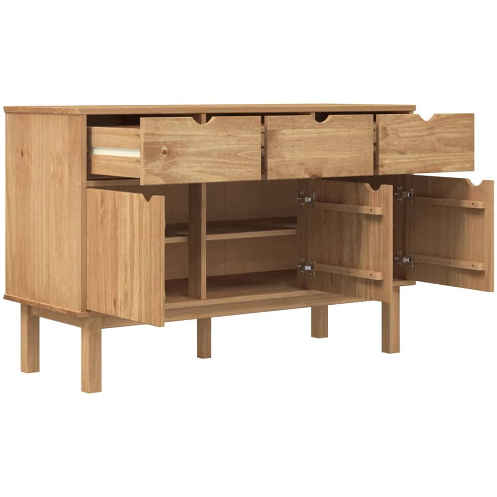 Harrow Wooden Sideboard With 3 Doors 3 Drawers In Brown