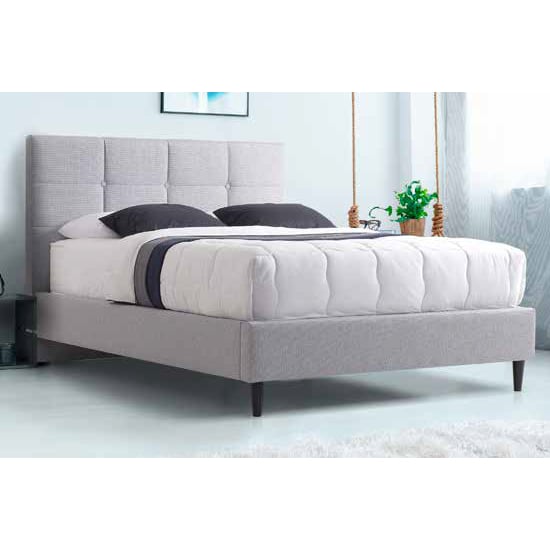Hazel Fabric Double Bed In Grey
