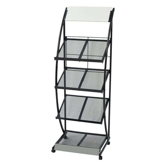 Read more about Hart metal magazine rack with 4 shelves in black