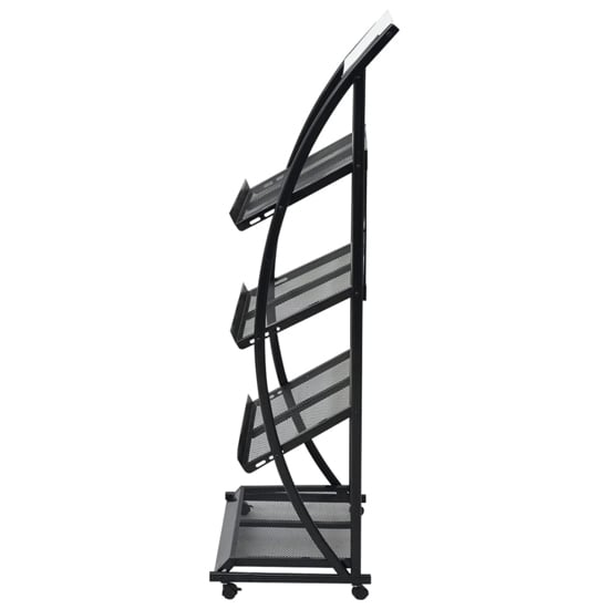 Hart Metal Magazine Rack With 4 Shelves In Black