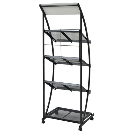 Hart Metal Magazine Rack With 4 Shelves In Black
