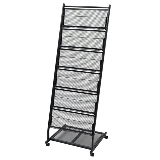 Hart Metal Magazine Rack With 6 Shelves In Black