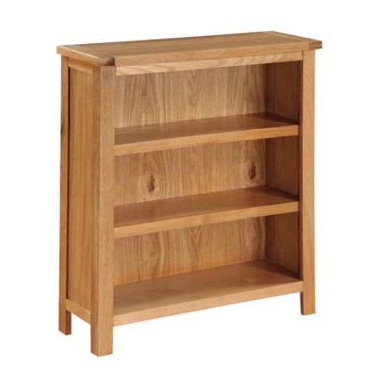 Photo of Hart wooden low bookcase in oak finish