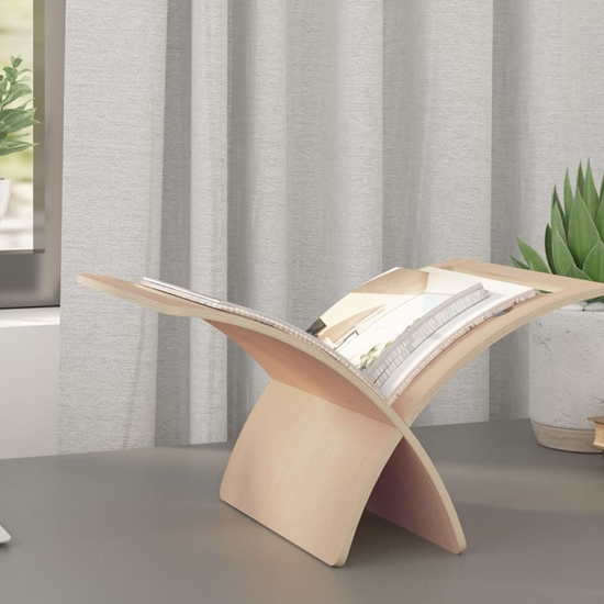 Hart Wooden Magazine Rack Floor Standing In Beige