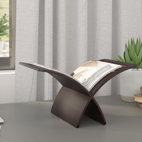 Hart Wooden Magazine Rack Floor Standing In Brown