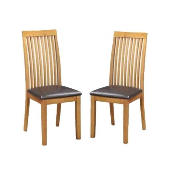 Read more about Hart wooden slatback dining chairs in oak in a pair