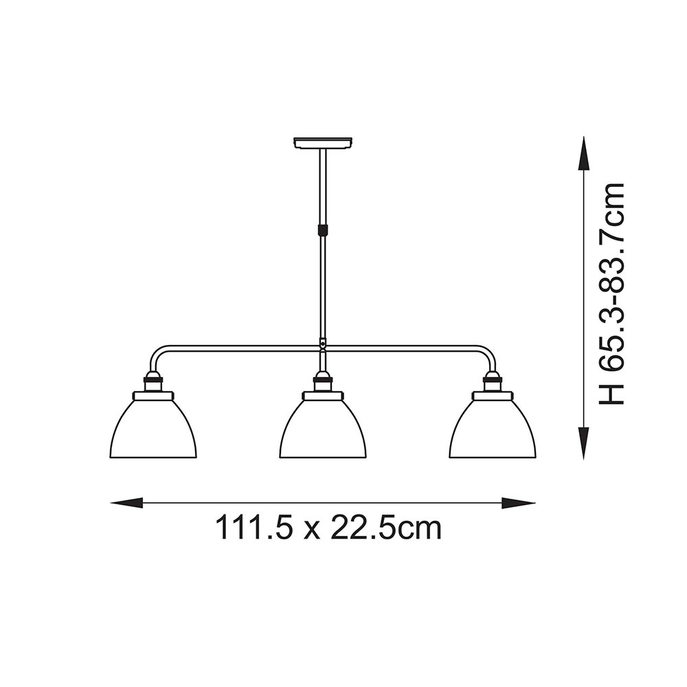 Hartford 3 Light Glass Pendant Ceiling Light In Antique Brass
