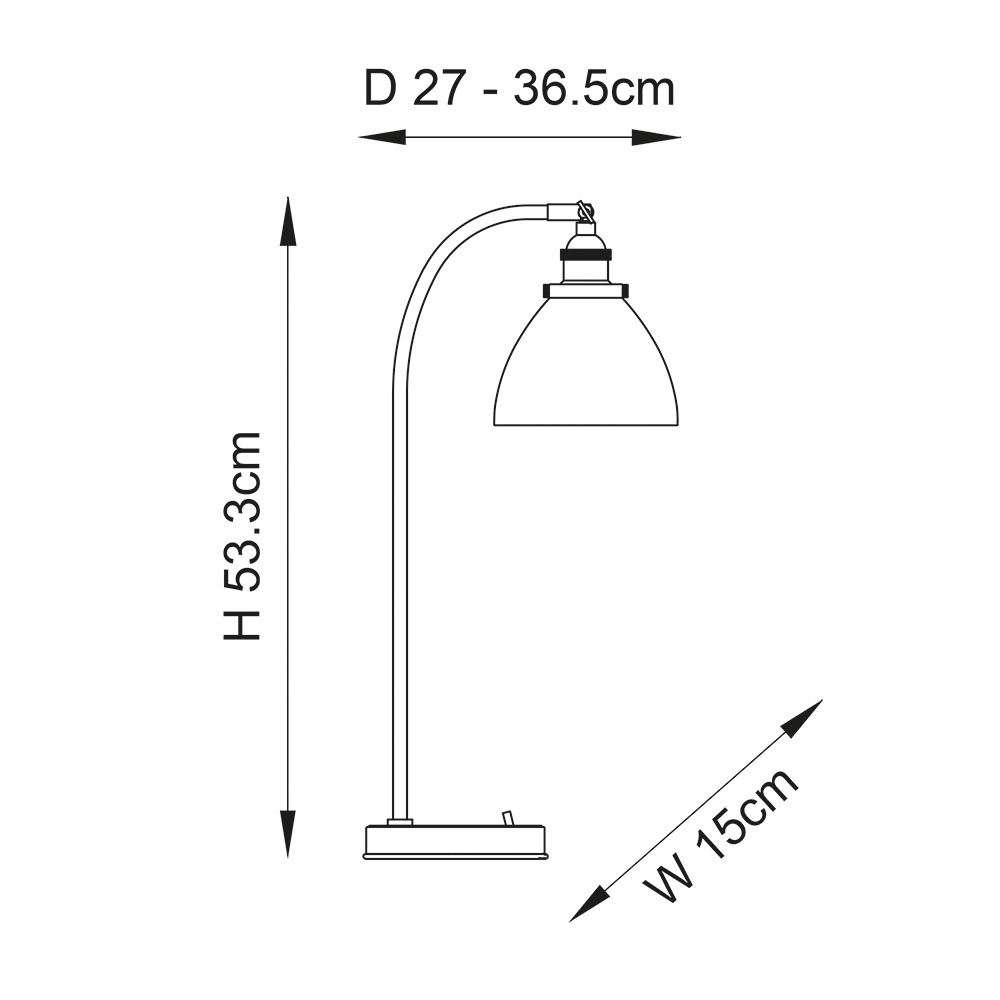 Hartford Clear Glass Shade Table Lamp In Bright Nickel