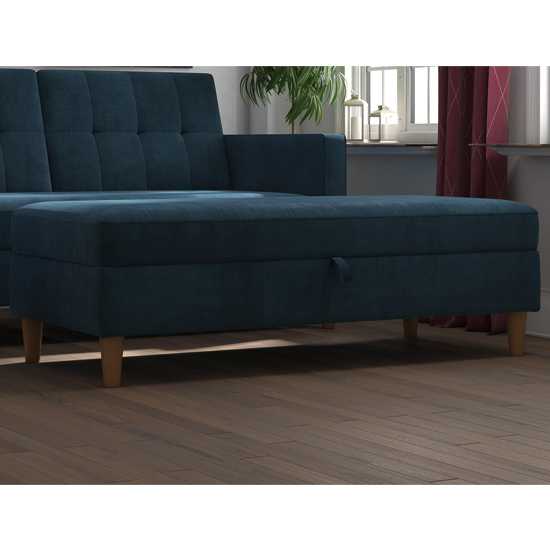Hearthstone Fabric Upholstered Storage Ottoman In Blue Furniture Fashion Hearthstone Fabric Upholstered Storage, How To Convert An Ottoman Into A Storage