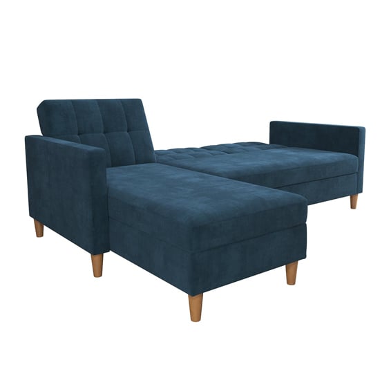 Hearthstone Sectional Fabric Storage Chaise Sofa Bed In Blue_7