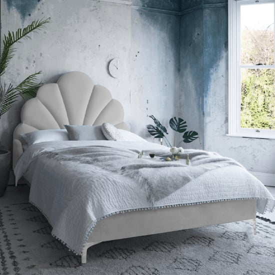 Photo of Hartington plush velvet double bed in silver