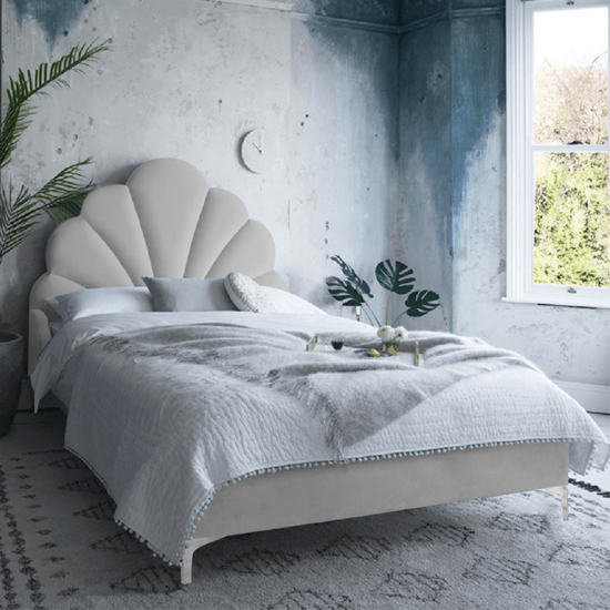 Read more about Hartington plush velvet double bed in silver