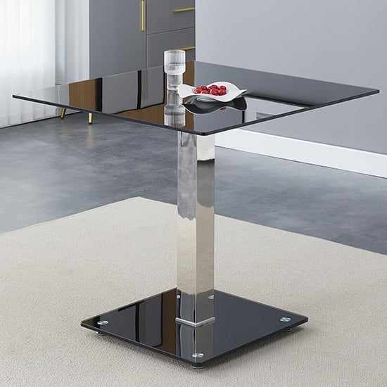 Hartley Black Glass Bistro Dining Table 4 Paris Black Chairs