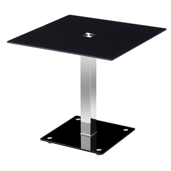 Hartley Black Glass Bistro Dining Table 4 Ravenna White Chairs