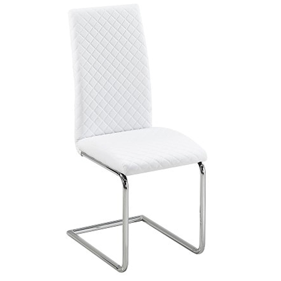 Hartley Clear Glass Dining Table With 4 Ronn White Chairs_3