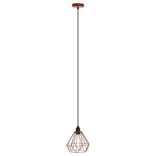 Photo of Hartok metal wire frame pendant light in copper