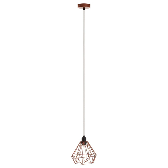 Hartok Metal Wire Frame Pendant Light In Copper