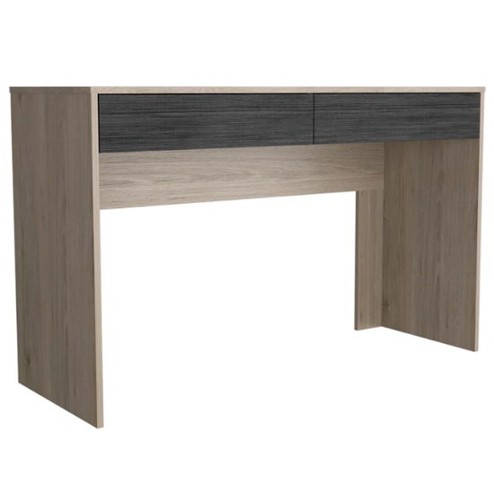 Photo of Heswall wooden laptop desk in washed oak and carbon grey