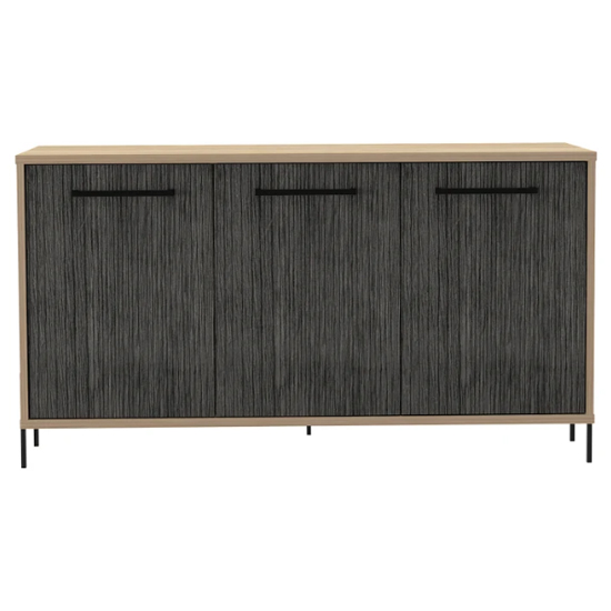 Heswall Wooden Sideboard In Washed Oak And Carbon Grey_3