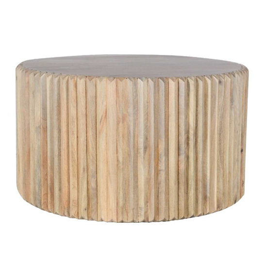 Harvest Mid-Century Mango Wood Small Coffee/Side Table For Living Room - Natural 23